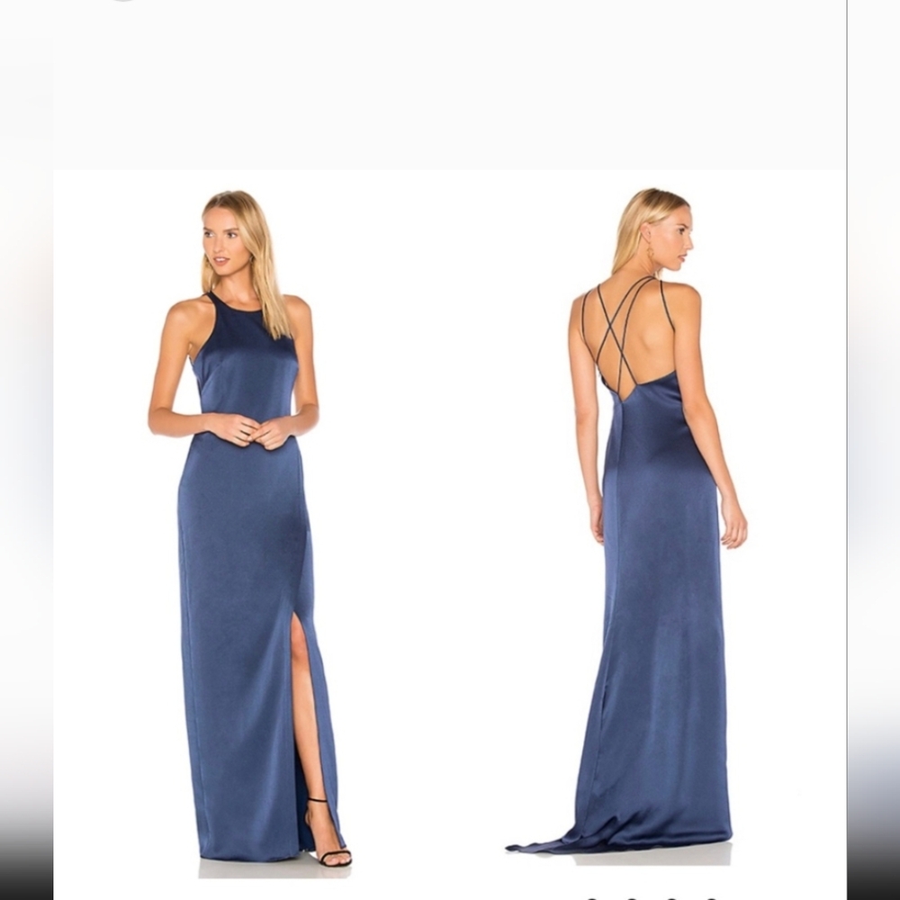 Gorgeous Navy Blue Open Back Dress